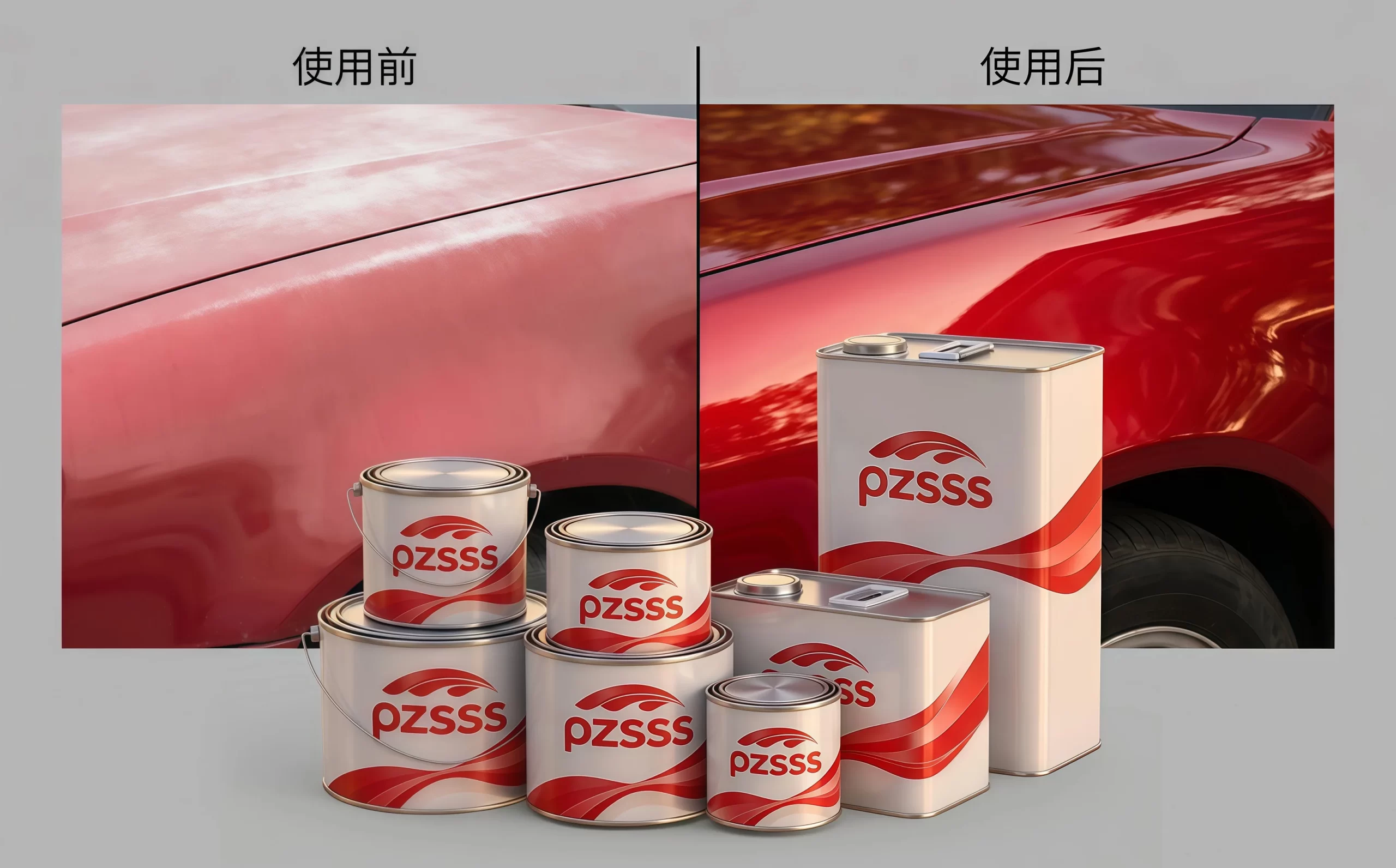 使用PZSSS汽车外油漆的效果对比