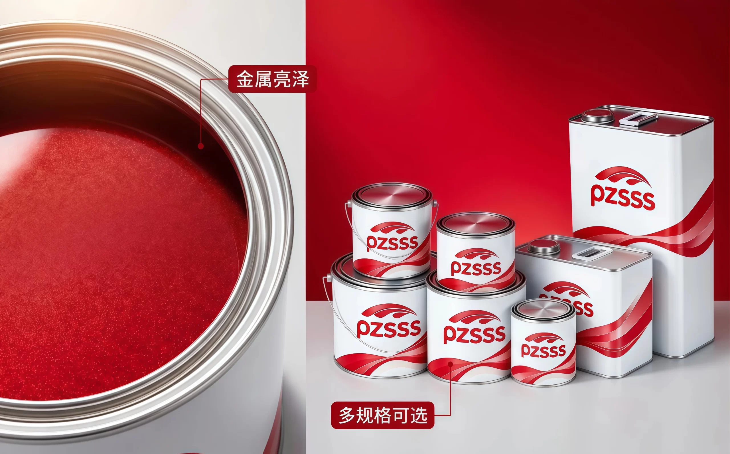 金属光泽的暗红色油漆